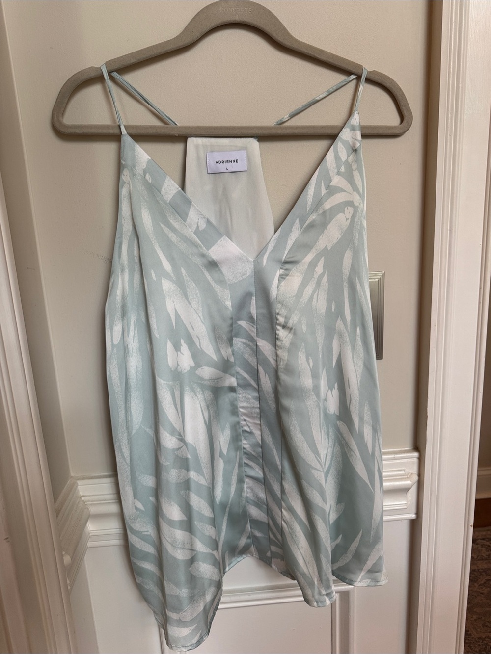 Adrienne Mint Green Floral Satin Cami